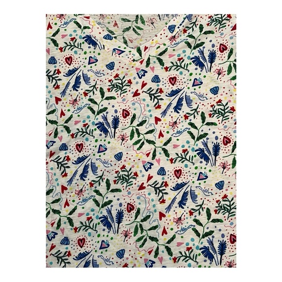 LOFT Blue and Pink Fitted Short Sleeve Blouse - Picture 4 of 9